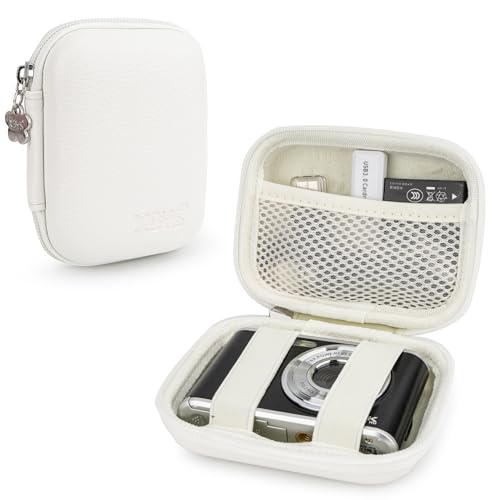 Veki Digital Camera Case Compatible With KODAK PIXPRO FZ45 FZ55/ for CAMKORY DC403 FHD 1080P Digital Point and Shoot Vlogging/SD Card, Travel Carry Cases Bag (White) - Image 1