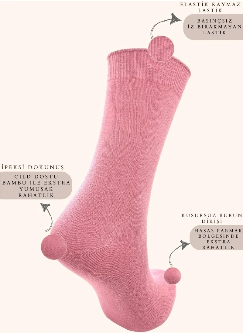 كرال سوكس Women's Socks Sweat Absorbent Seamless Extra Soft Model Socket Long Bamboo Socks (3 Pairs) Mixed Color