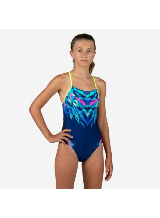 NABAIJI Girls' Swimming One-Piece Swimsuit Chlorine Resistant Lexa Kali - Blue - Image 1