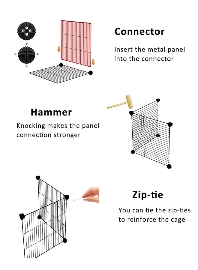 Generic Pet Playpen, Small Animals Cage, Indoor Habitat, Portable Metal Wire Yard Fence, DIY Wire Portable Yard Fence for Indoor/Outdoor Use, Puppies, Kitties, Bunny, Turtle  - Image 5