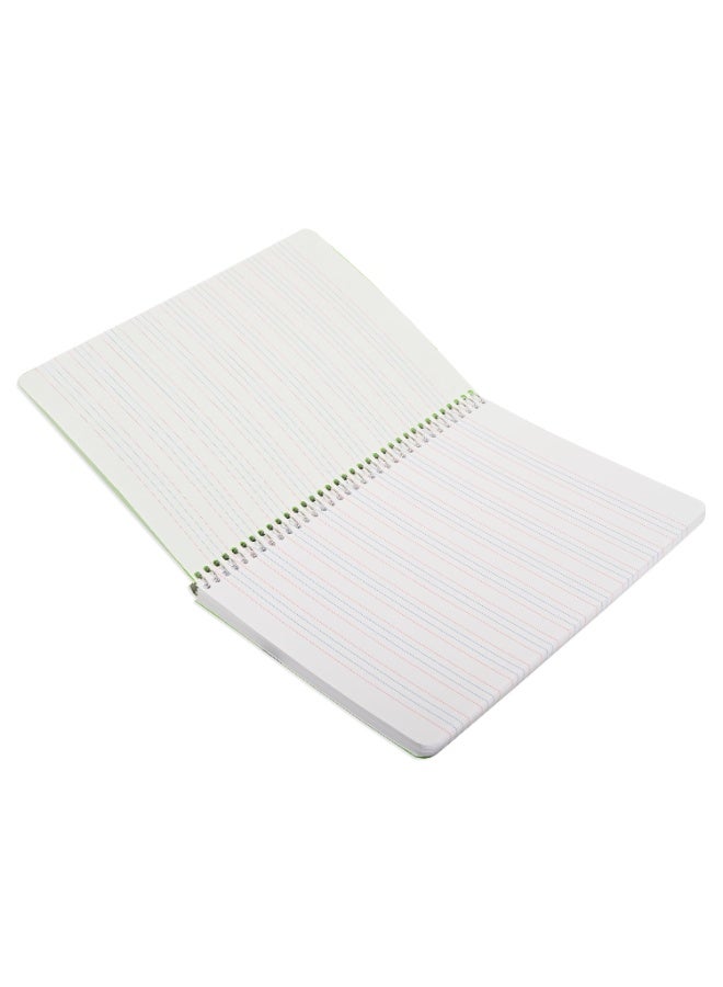 FIS Notebook Spiral Binding, PP Materials, Size A5(148x210mm), 4 Single Line Ruling, 80 Sheets, 160 Pages, 2 Round Edges, Packet of 10 Pieces, Neon Green Color-FSNBA5PP4LGR - Image 3