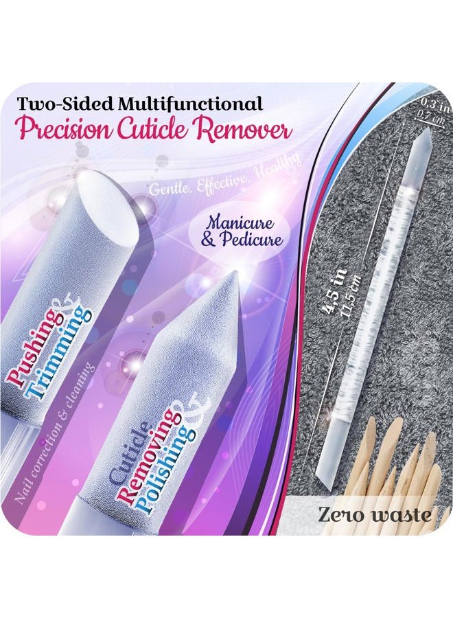Gladzy Genuine Czech Glass Nail File Set - Double Sided Etched Different Grit Surface, Callus Remover Foot Rasp, Precision Filing Cuticle Pusher, Manicure & Pedicure, Professional Nail Care & Art, EU Quality - Image 3