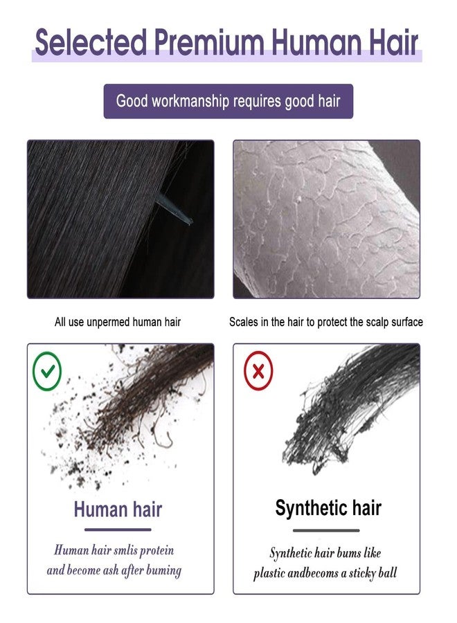 EUPHORIA® LUXELINE Invisible Hairline Patch for Men - Real Brown, 100% Natural Human Hair, Ultra-Thin Transparent Poly Base, Handcrafted Frontal Hair Wig for Seamless Hairline Coverage - Image 4