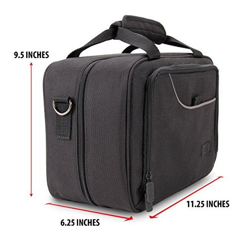 USA Gear Electronics Travel Organizer Tech Bag Case Custom Accessory Storage Compartments, Shoulder Strap & Padded Interior – Compatible with Tablets, Portable Projectors & More Electronics - Image 2
