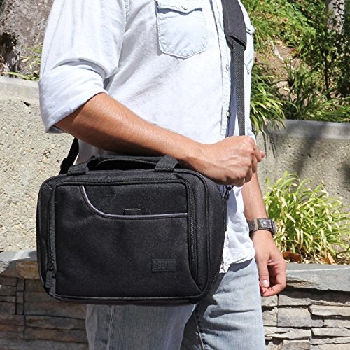 USA Gear Electronics Travel Organizer Tech Bag Case Custom Accessory Storage Compartments, Shoulder Strap & Padded Interior – Compatible with Tablets, Portable Projectors & More Electronics - Image 4