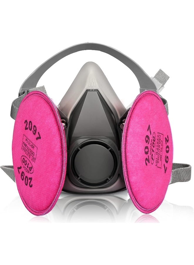 Half Facepiece Reusable Respirator with 2097 Filters Against Dust, Particle, Pollen, Lead Paint  Asbestos  - Image 4