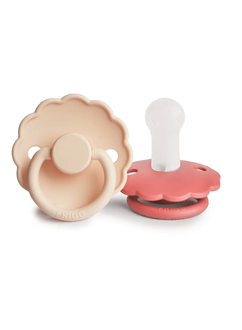 FRIGG Daisy Silicone 2-Pack 6-18 Months - Pink Cream/Poppy - Size 2