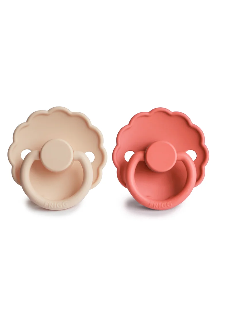 FRIGG Daisy Silicone 2-Pack 6-18 Months - Pink Cream/Poppy - Size 2