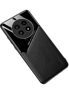 Generic Case Compatible With Honor X9C/X60 Pro Cover Luxury Leather And Glass With Car Magnetic Holder Phone Cover Soft Frame Silicone (Black)  - Image 1