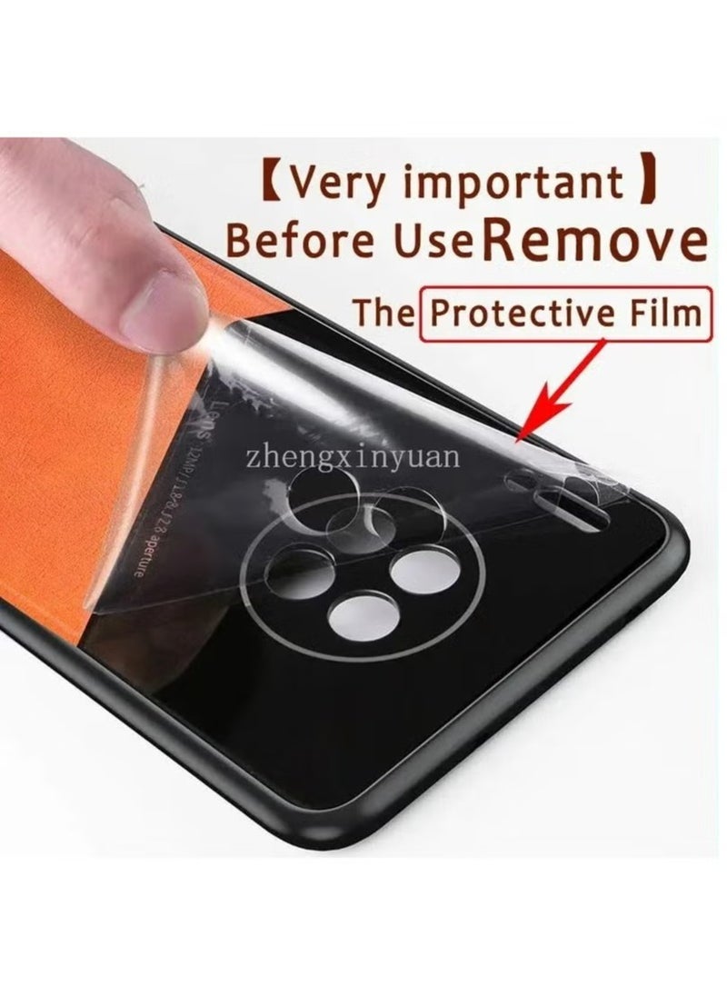 Generic - Case Compatible With Honor X9C/X60 Pro Cover Luxury Leather And Glass With Car Magnetic Holder Phone Cover Soft Frame Silicone (Black) - Image 1