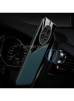 Generic Case Compatible With Honor X9C/X60 Pro Cover Luxury Leather And Glass With Car Magnetic Holder Phone Cover Soft Frame Silicone (Black)  - Image 5