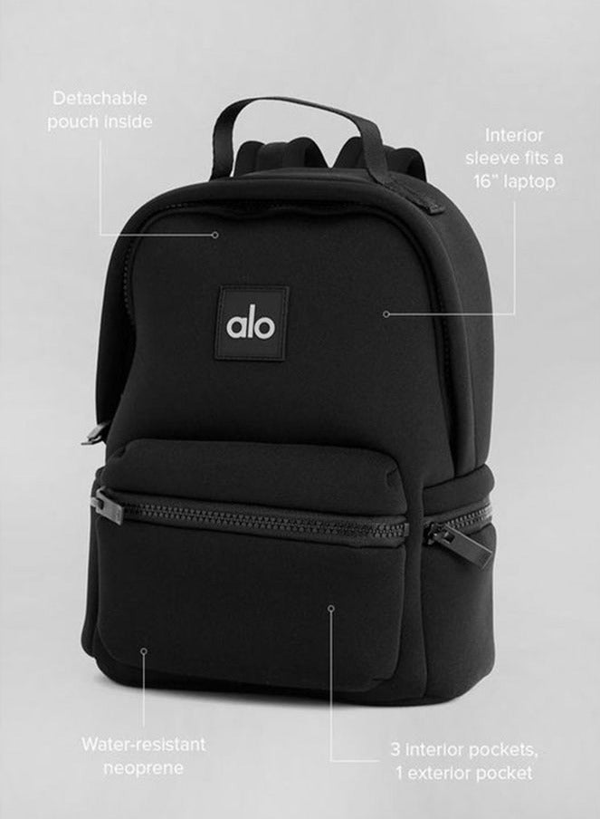 alo ALO double-shoulder backpack, water-resistant matte black fitness bag - Image 2
