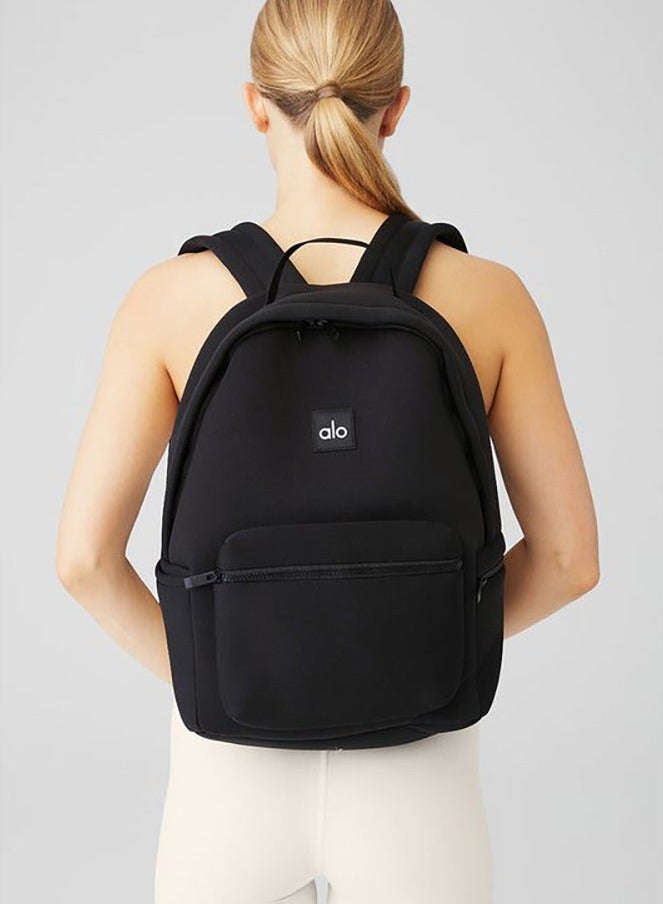 alo ALO double-shoulder backpack, water-resistant matte black fitness bag - Image 4