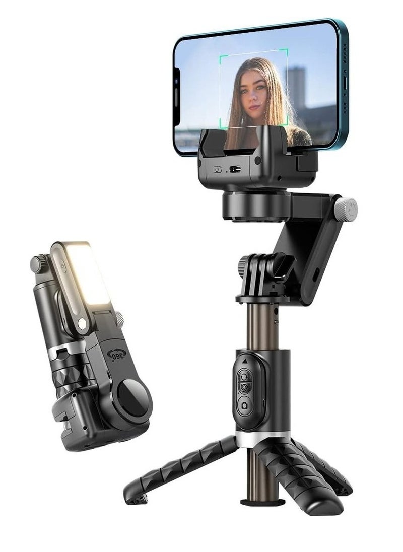 Generic - Gimbal Stabilizer For Smartphone With Extendable Selfie Stick And Tripod 3 Axis Selfie Stick Tripod With Face Tracking 360° Rotation 4 In 1 Portable Phone Tripod Auto Balance - Image 1