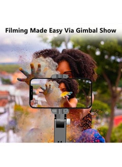 Generic Gimbal Stabilizer For Smartphone With Extendable Selfie Stick And Tripod 3 Axis Selfie Stick Tripod With Face Tracking 360° Rotation 4 In 1 Portable Phone Tripod Auto Balance  - Image 3