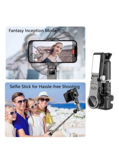 Generic Gimbal Stabilizer For Smartphone With Extendable Selfie Stick And Tripod 3 Axis Selfie Stick Tripod With Face Tracking 360° Rotation 4 In 1 Portable Phone Tripod Auto Balance  - Image 5