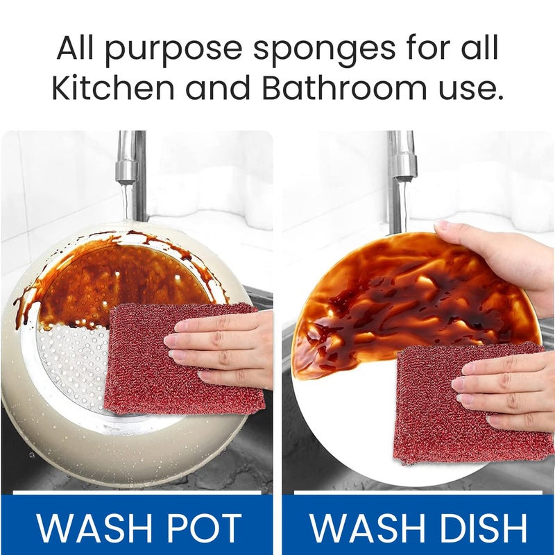 LEEFA 3Pack Dish Scrubber Sponges Heavy Duty for All Purpose Cleaning Soft and Quick 100 NonScratch Large Foam Sponge Set for Easy Lathering Sponges for Cleaning Kitchen and Household - Image 3