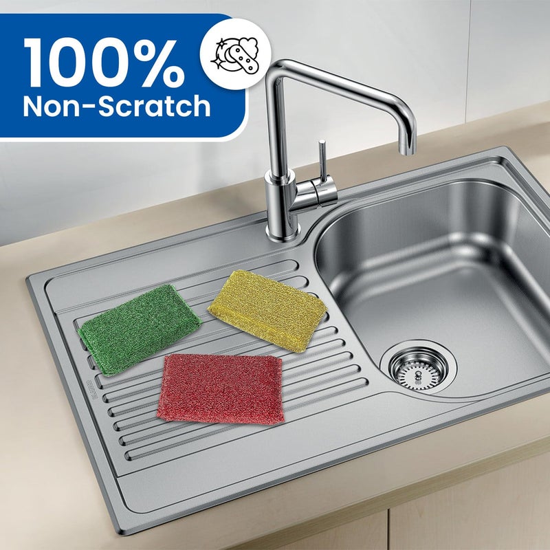 LEEFA 3Pack Dish Scrubber Sponges Heavy Duty for All Purpose Cleaning Soft and Quick 100 NonScratch Large Foam Sponge Set for Easy Lathering Sponges for Cleaning Kitchen and Household - Image 2
