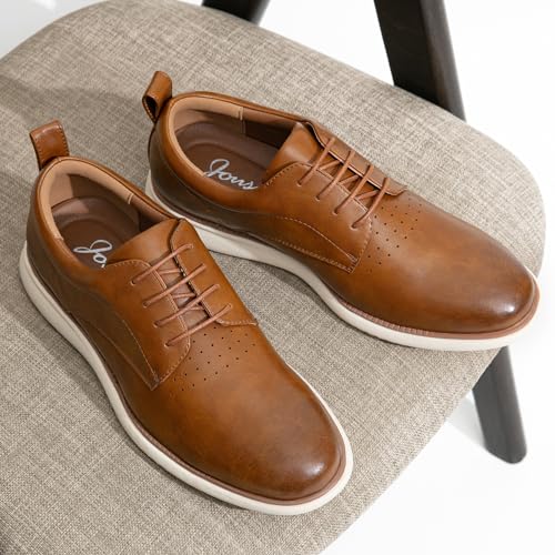 Jousen Mens Dress Shoes Oxfords Casual Retro Classic Comfortable Formal Derby Business Dress Shoes for Men(AMY9006 Brown 10) - Image 4