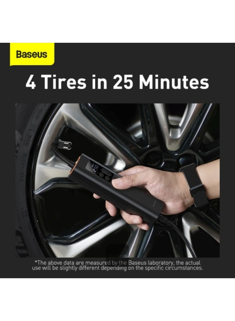 Baseus Baseus Super Mini Inflator Pump Air Compressor Portable Hand-Held Auto Tire Pump - Black  - Image 3