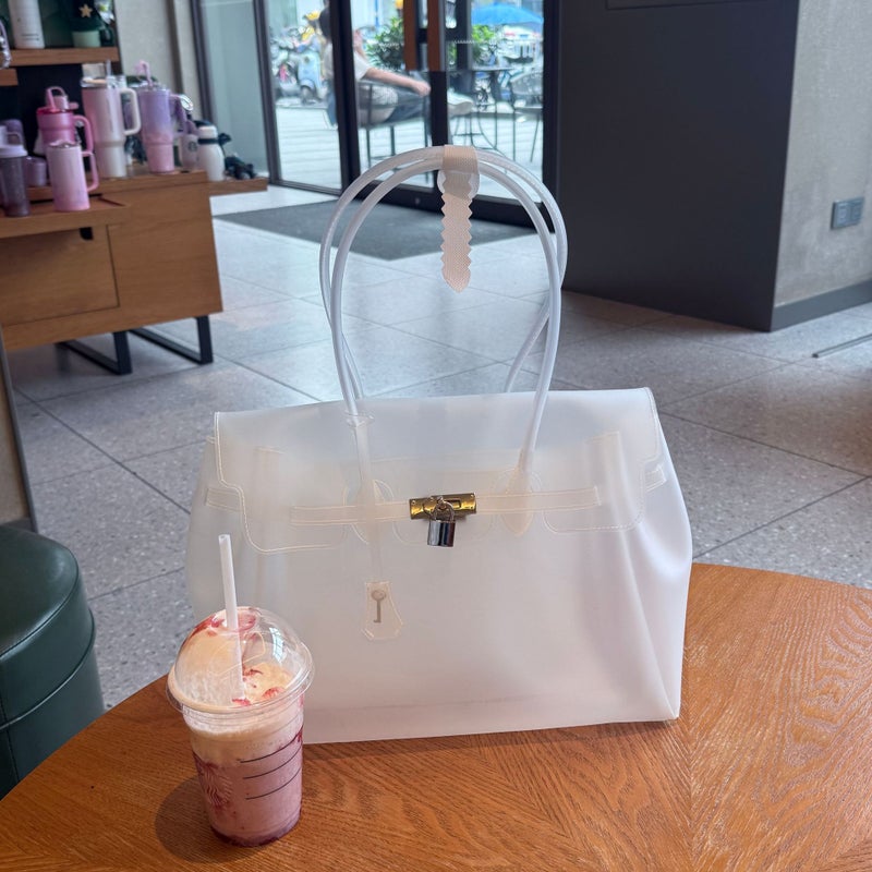 Jellybirkin Style TPU Tote Bag, Large Capacity Handbag - Image 4