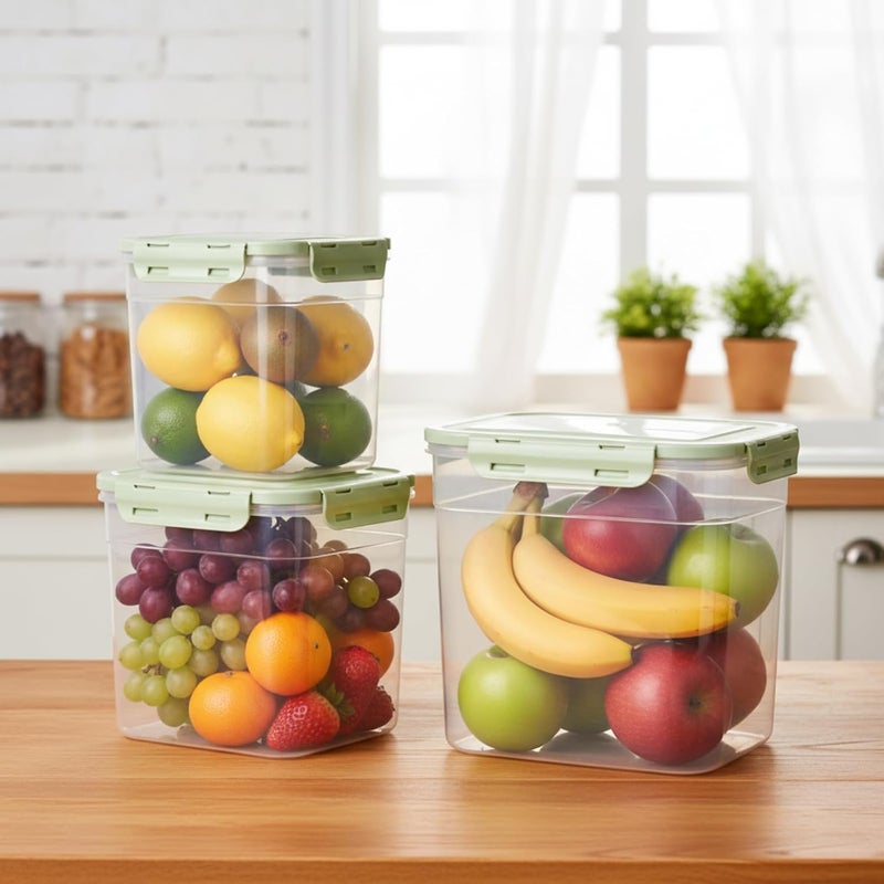 Patelai 6 Pcs Dog and Cat Food Storage Containers with Scoops Set Plastic Pet Food Storage Containers Stackable Airtight Dry for Kitchen 1.27, 2.4, 4 Qt (Green) - Image 5