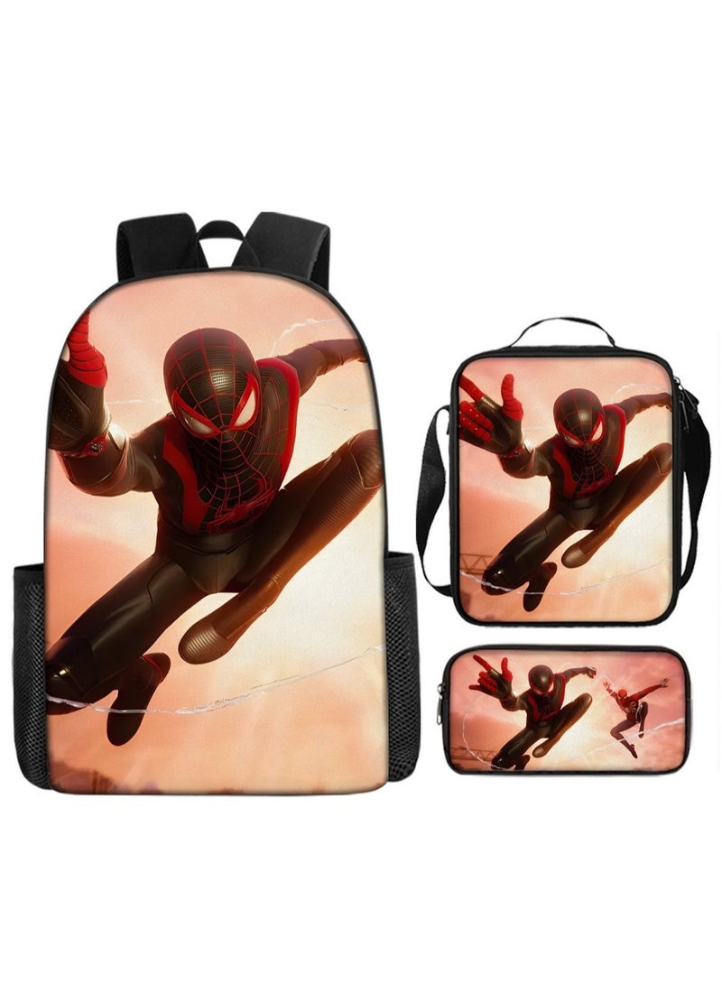 سبايدر مان حقيبة ظهر سبايدر مان للطلاب، مجموعة من ثلاث قطع 29*16*42 سم