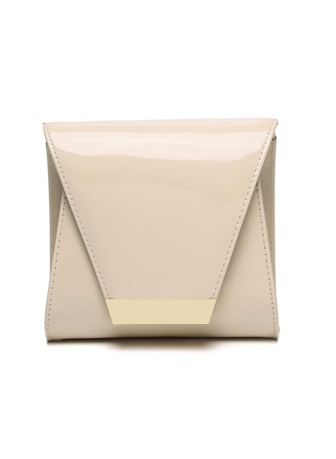 MUDUO Women Patent Leather Fashion Clutch Purses Evening Bag(Nude) - Image 2
