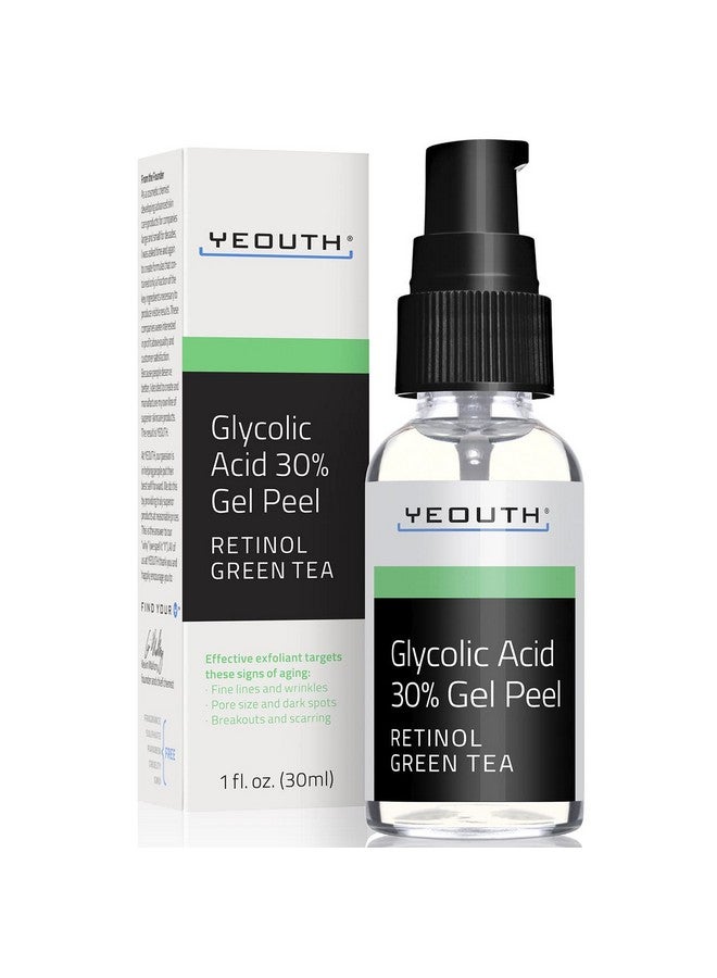 YEOUTH Glycolic Acid Gel Peel for Face - Exfoliatingg Gel for Face - 30% Glycolic Acid Peel - 30% Gel with Retinol & Green Tea - Face Peel Designed to Refresh & Smooth the Appearance of Skin 1oz - Image 1