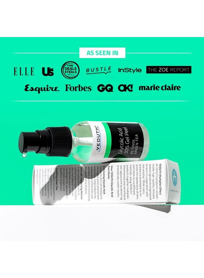 YEOUTH Glycolic Acid Gel Peel for Face - Exfoliatingg Gel for Face - 30% Glycolic Acid Peel - 30% Gel with Retinol & Green Tea - Face Peel Designed to Refresh & Smooth the Appearance of Skin 1oz - Image 2