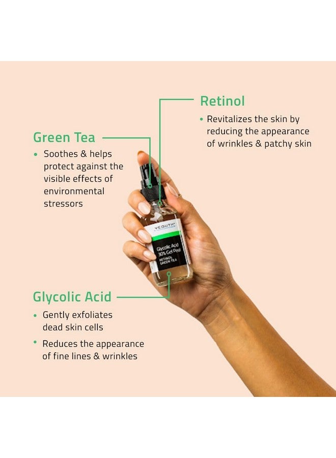 YEOUTH Glycolic Acid Gel Peel for Face - Exfoliatingg Gel for Face - 30% Glycolic Acid Peel - 30% Gel with Retinol & Green Tea - Face Peel Designed to Refresh & Smooth the Appearance of Skin 1oz - Image 3