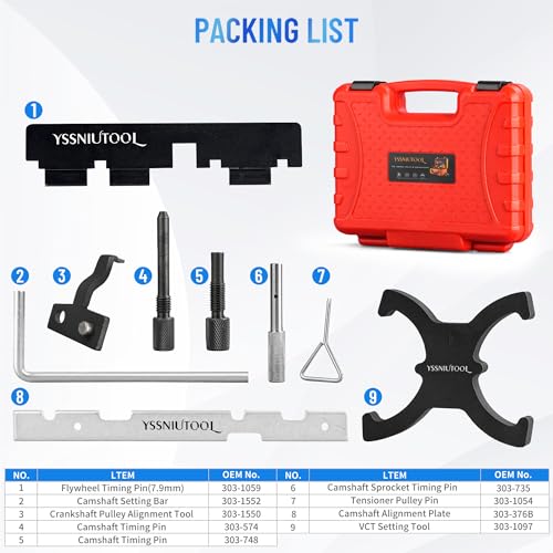 YSSNIUTOOL Engine Timing Tool Kit, Crankshaft and Camshaft Timing Belt Locking Alignment Tool Set Compatible with Ford Focus Escape Transit Volvo S60 S80 V60 V70 More for 1.5L 1.6L VCT Engines - Image 2