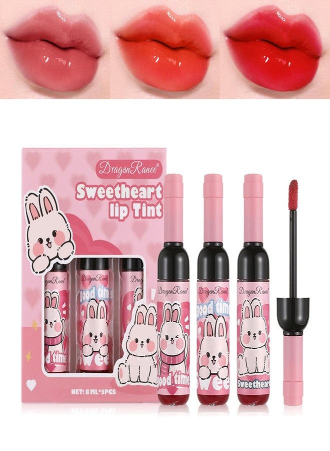teerova 3 Colors Lip Tint Stain, High Pigment Non-Sticky Waterproof Long Lasting Lip and Cheek Tint, Gloss Finish Lip Stain Oil - Image 1