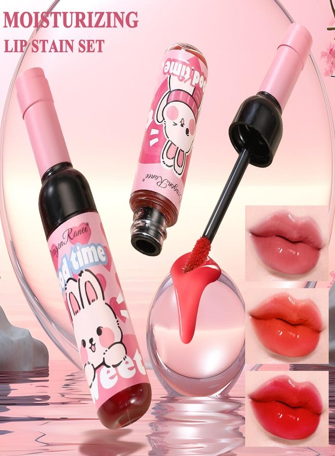 teerova 3 Colors Lip Tint Stain, High Pigment Non-Sticky Waterproof Long Lasting Lip and Cheek Tint, Gloss Finish Lip Stain Oil - Image 3