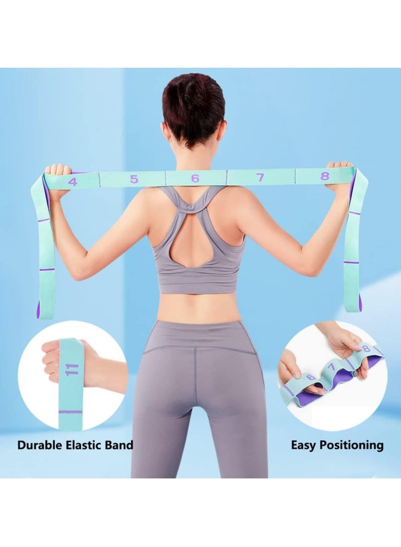 Generic 2Pcs Stretching Straps Elastic Exercise Band Hamstring Yoga Device Leg Exercise Equipment Arm Bands Stretch Straps Leg Stretcher Band -11 Loops  - Image 2