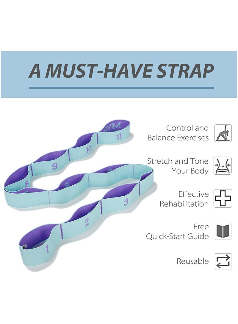 Generic 2Pcs Stretching Straps Elastic Exercise Band Hamstring Yoga Device Leg Exercise Equipment Arm Bands Stretch Straps Leg Stretcher Band -11 Loops  - Image 4