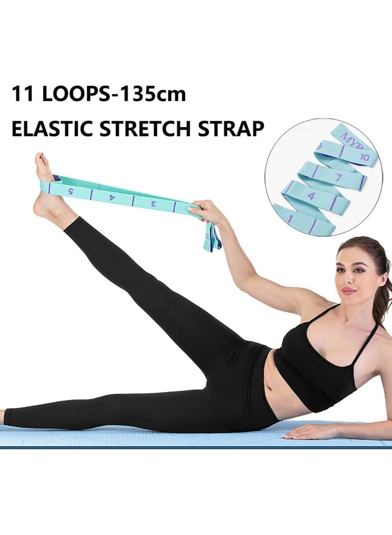 Generic 2Pcs Stretching Straps Elastic Exercise Band Hamstring Yoga Device Leg Exercise Equipment Arm Bands Stretch Straps Leg Stretcher Band -11 Loops  - Image 5