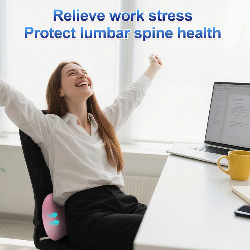 BYMECOST Lumbar Support Pillow, Ergonomic Back Cushion for Office Chair, Memory Foam Car Lumbar Pillow Lower Back Pain Relief with Adjustable Straps, Back Support Pillow for Car, Office, Home(Pink) - Image 5