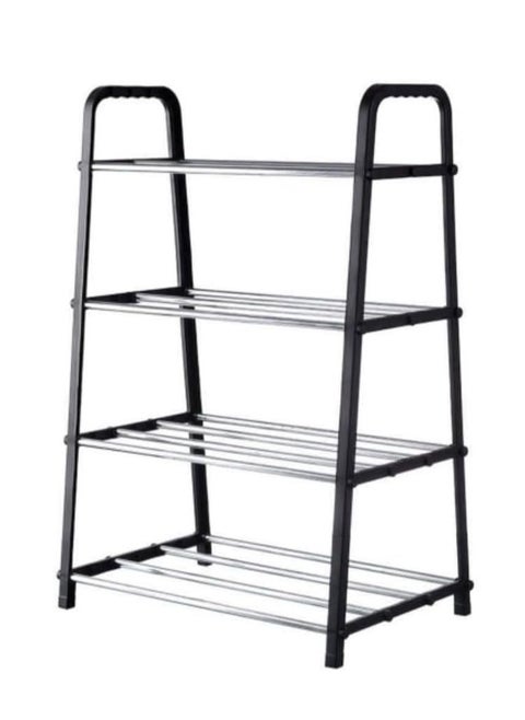 Modern 4-Tier Shoe Rack For Space-Saving Shoe Organizer for Entryway or Hallway.