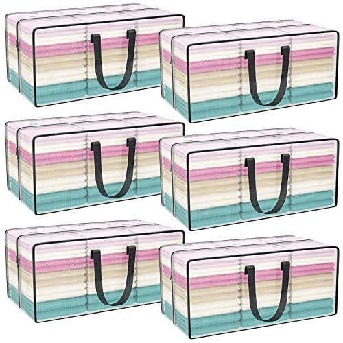 Acnusik Clear Storage Bags with Zipper, Large Moving Bags Heavy Duty Extra Large, Plastic Storage Totes for Clothes, College dorm Packing Bag with Strong Handles - Image 1