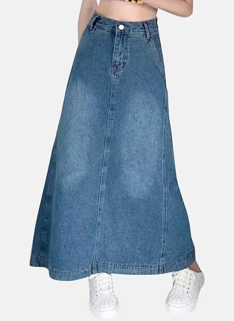 YUNIQEE Blue A-Line Maxi Skirts