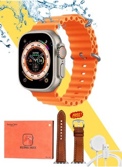 Techno Teko  Ultra Smart Watch with 2 Strap and Wireless Charger for Men's and Boys wireless Charging IP68 waterproof smartwatch always on screen