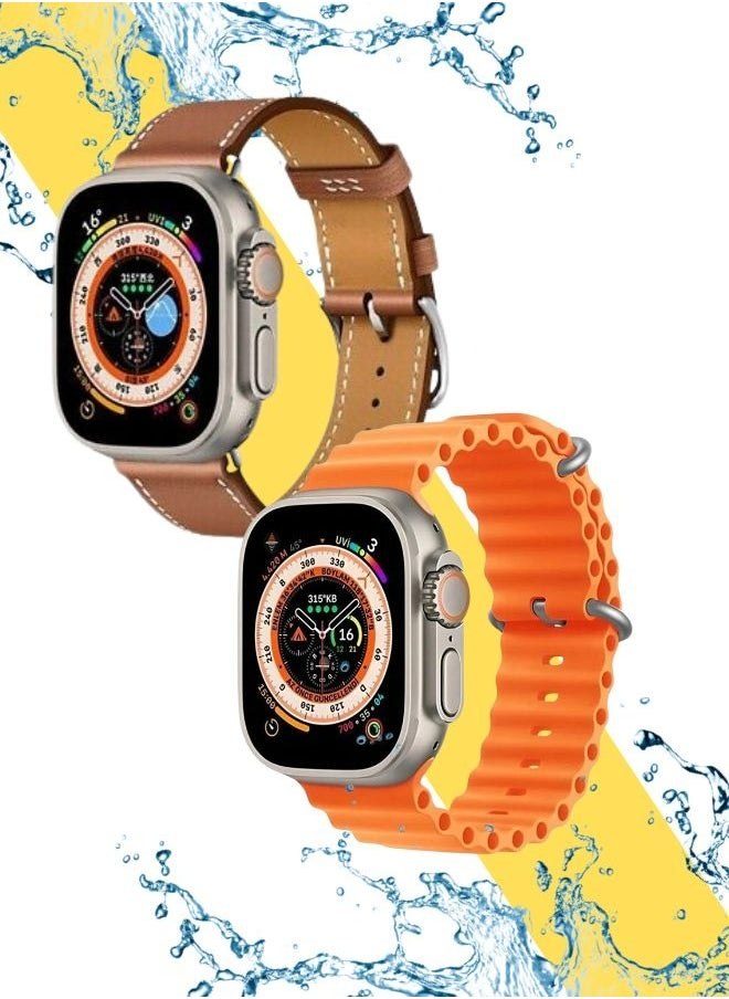 Techno Teko - Techno Teko  Ultra Smart Watch with 2 Strap and Wireless Charger for Men's and Boys wireless Charging IP68 waterproof smartwatch always on screen - Image 1