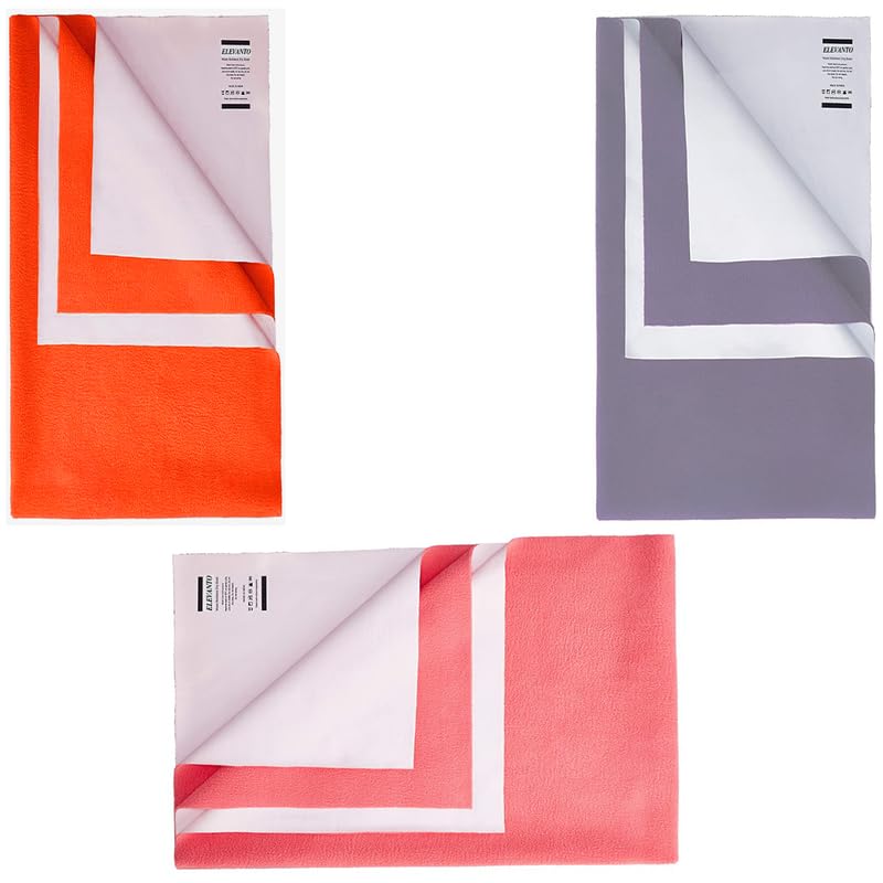 ELEVANTO Baby AntiPiling Fleece Extra Absorbent Instant Dry Sheet for Baby Baby Bed Protector Waterproof Sheet Small Size 50x70cm Pack of 3RustPurple SELMON - Image 1