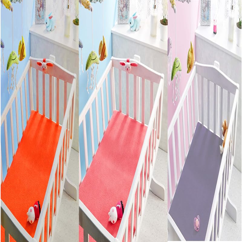 ELEVANTO Baby AntiPiling Fleece Extra Absorbent Instant Dry Sheet for Baby Baby Bed Protector Waterproof Sheet Small Size 50x70cm Pack of 3RustPurple SELMON - Image 3