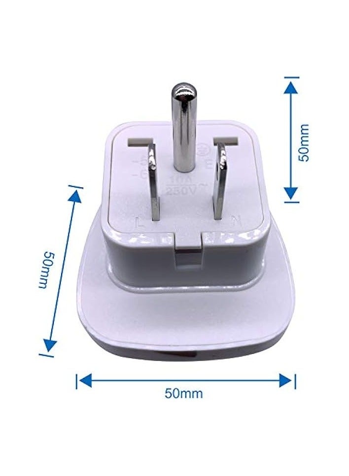 erorex Type B Adaptor Plug with Flat Blades/Round Grounding Pin and Safety Shutter - Image 3