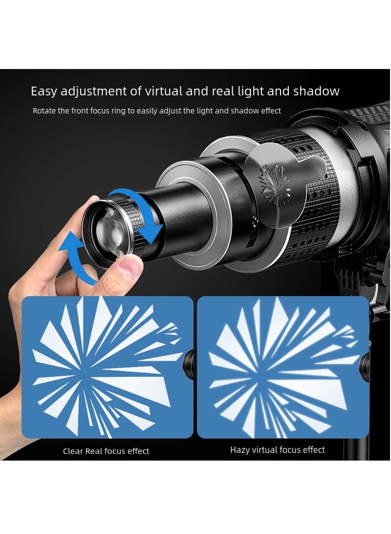 عدسة مخروطية من فلاش سنوت، مجموعة إضاءة استوديو تصوير على شكل فنان فيديو، مع عدسة كشاف ضوئي 35 Gobos - Image 3