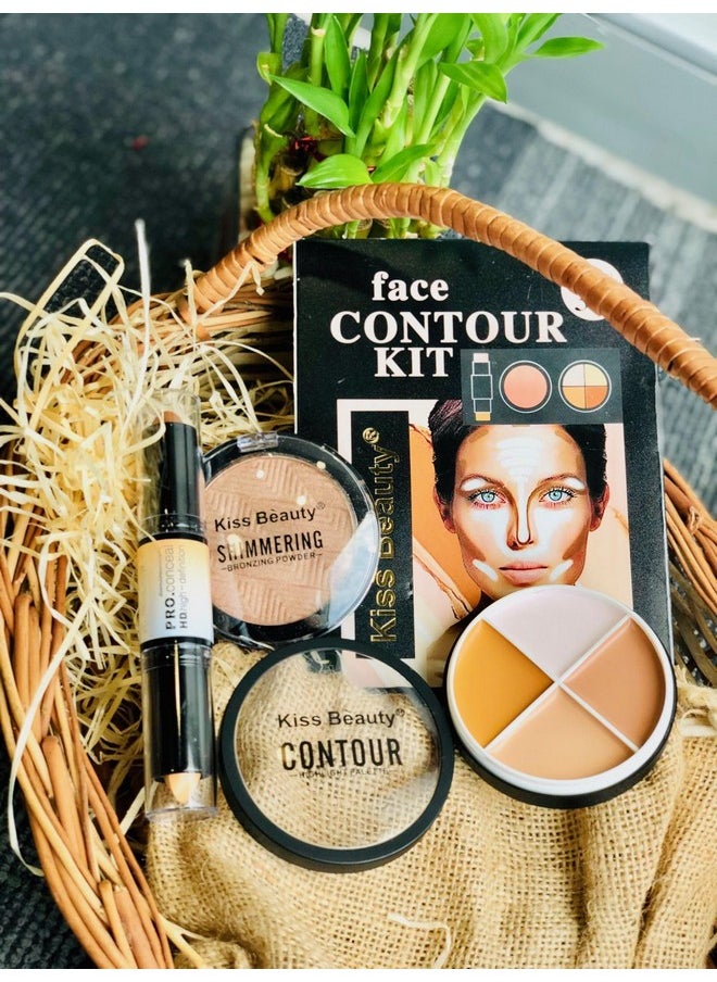 Kiss Beauty - Professional Contour Kit - Highlight And Sculpt With Flawless Precision | Best Contour And Highlighter Palette For All Skin Tones (Contour Kit-3D) - Image 1