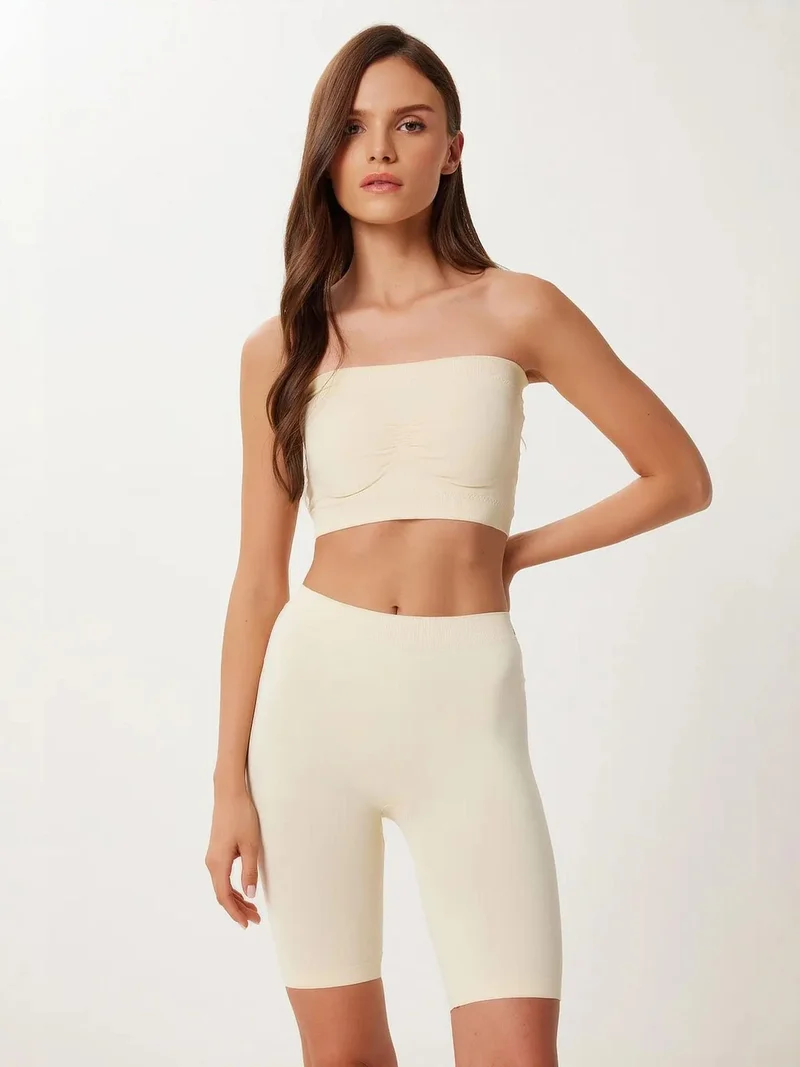 Happiness İstanbul ISTANBUL Strapless Crop Bandeau Top