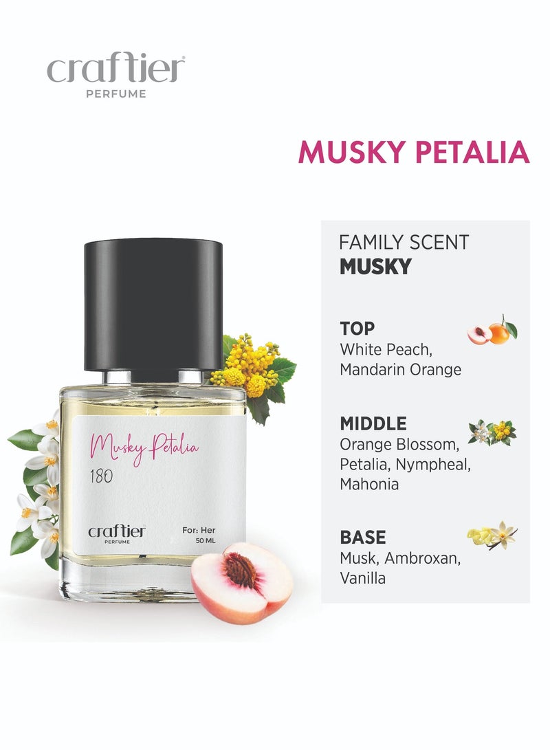 Craftier Perfume MUSKY PETALIA - Inspired of-VALAYA, Eau De Parfum for Women - 50ml, Long Lasting Musky Fragrance Upto 36 Hrs, Travel Size Women's Perfume - Image 3